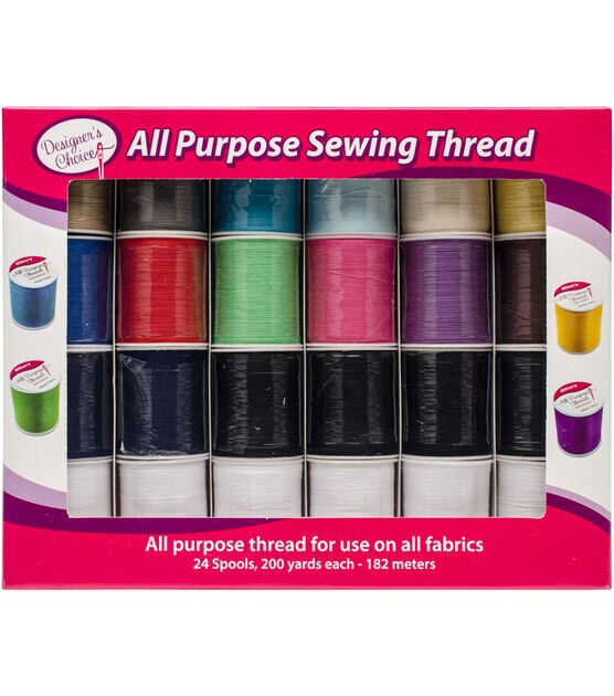 Allary Designer's Choice All Purpose Sewing Thread 24pc-Assorted Colors 4857 